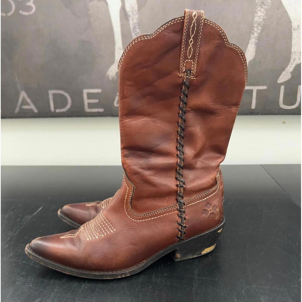 Patricia Nash **WELL WORN**Whisky Brown Leather Bergamot Western Boots